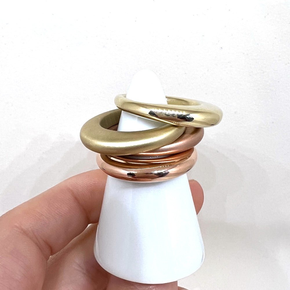 Solid Heavy Gold Dome Ring