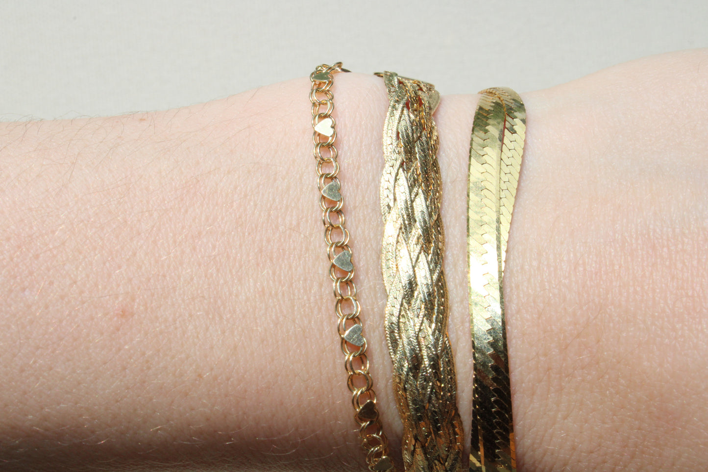 Vintage Gold Bracelet | Vintage Hearts Yellow Gold Bracelet dunia simunovic jewelry