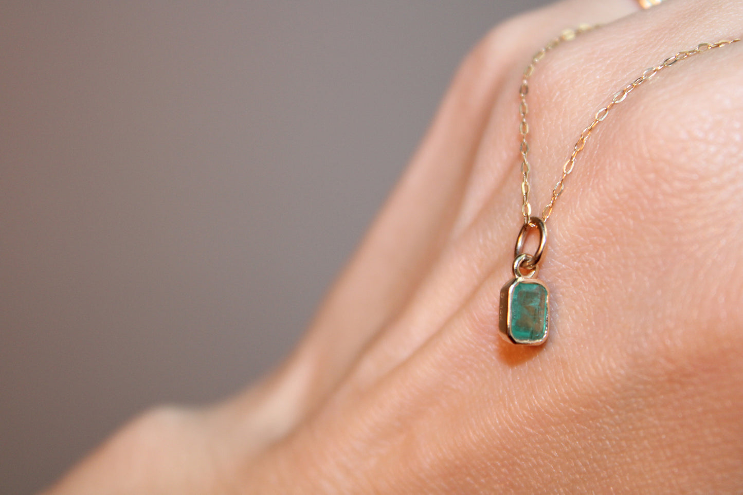 Handset Natural Emerald Pendant dunia simunovic jewelry