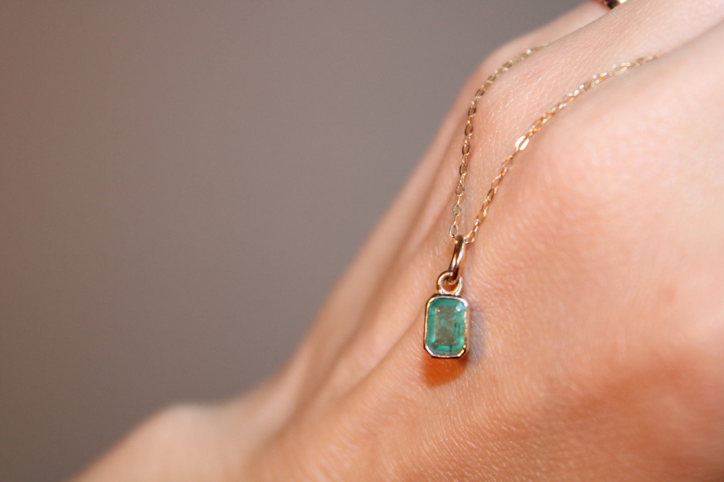 Handset Natural Emerald Pendant dunia simunovic jewelry