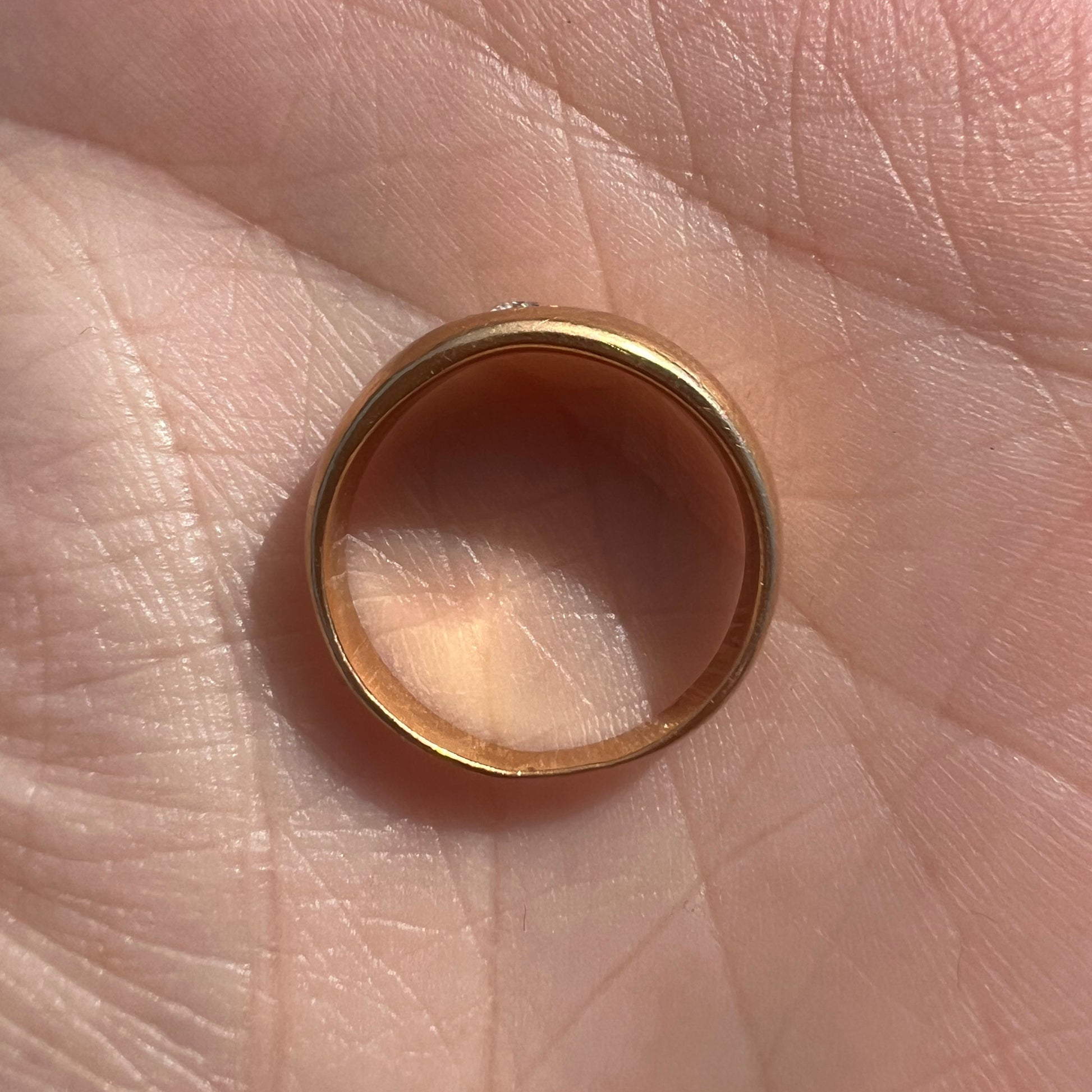 22k Starburst Set Diamond Pinky Ring - dunia jewelry - vintage gold - recycled gold