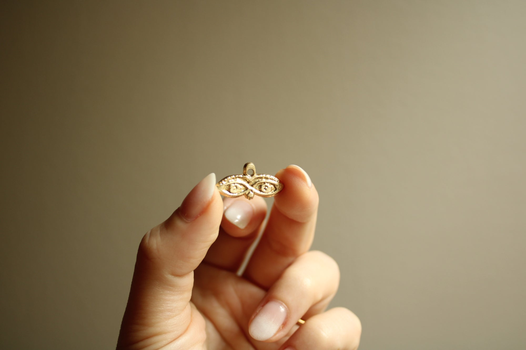 Solid Gold Third Eye Charm Amulet dunia simunovic jewelry
