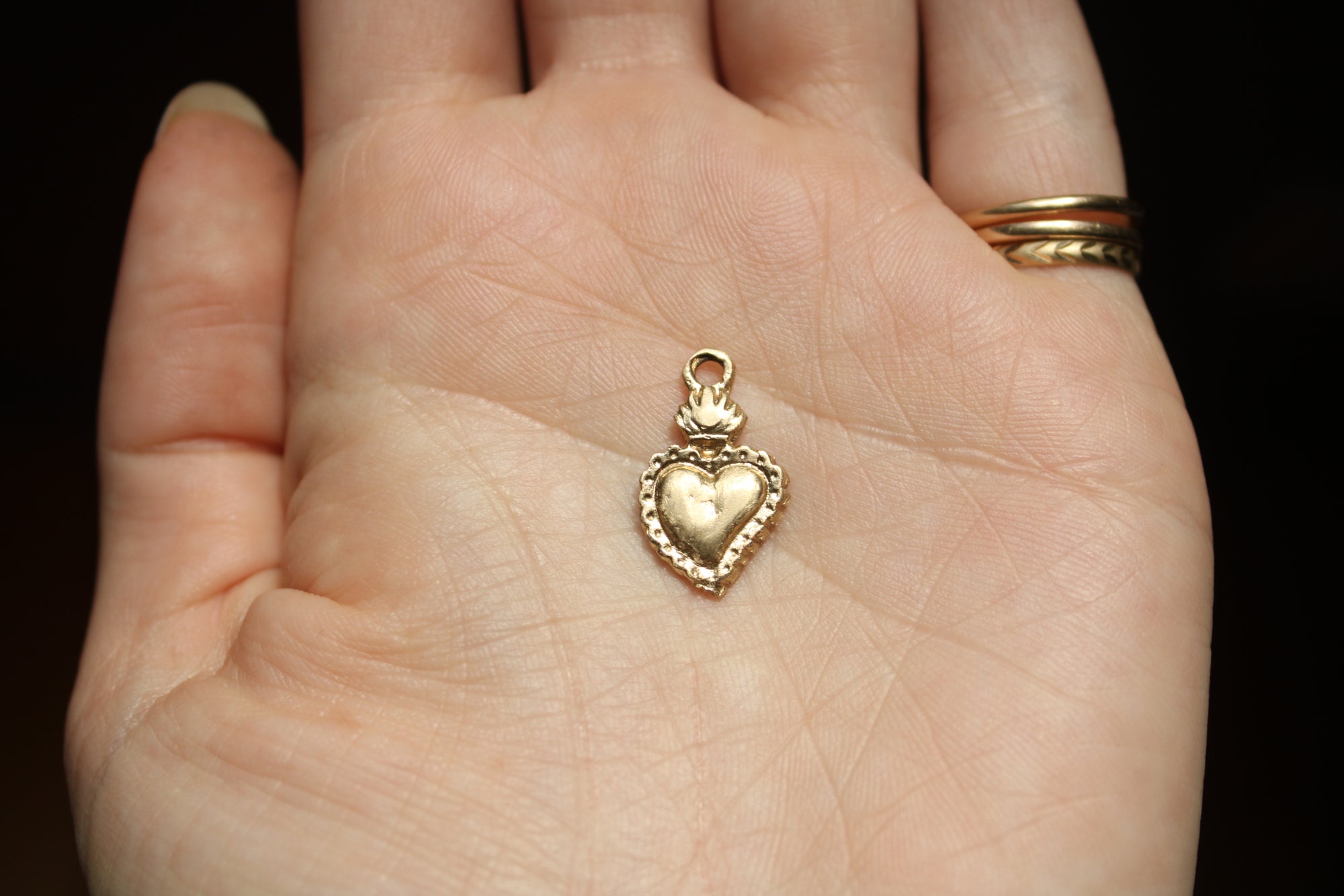 Solid Gold Heart Charm Pendant dunia simunovic jewelry