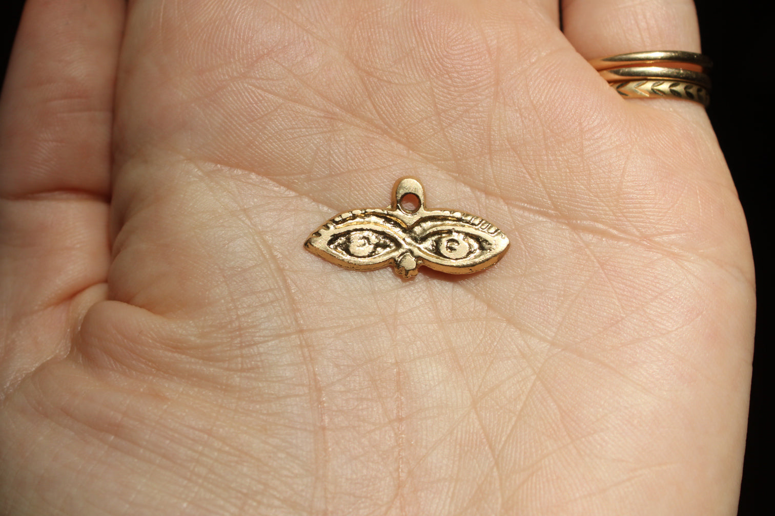 Solid Gold Third Eye Charm Amulet dunia simunovic jewelry
