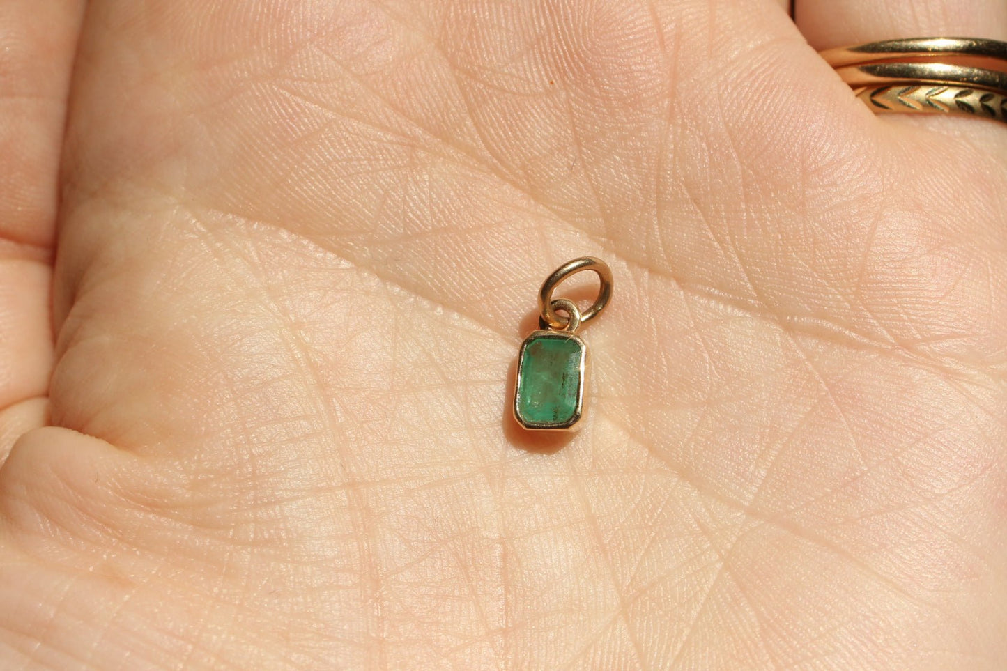 Handset Natural Emerald Pendant dunia simunovic jewelry