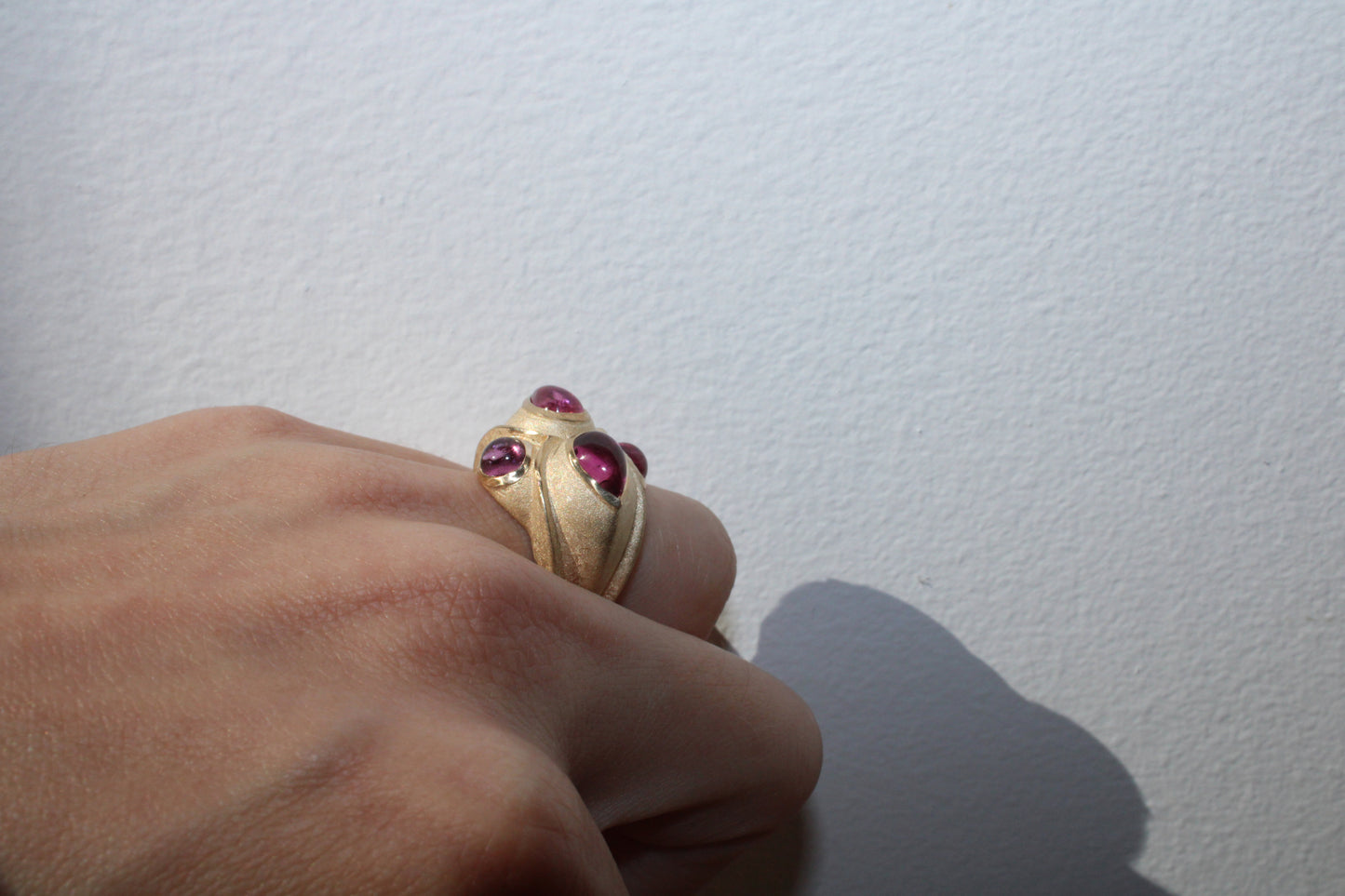 Brazilian Pink Tourmaline Heirloom Recycled Gold Cocktail Ring