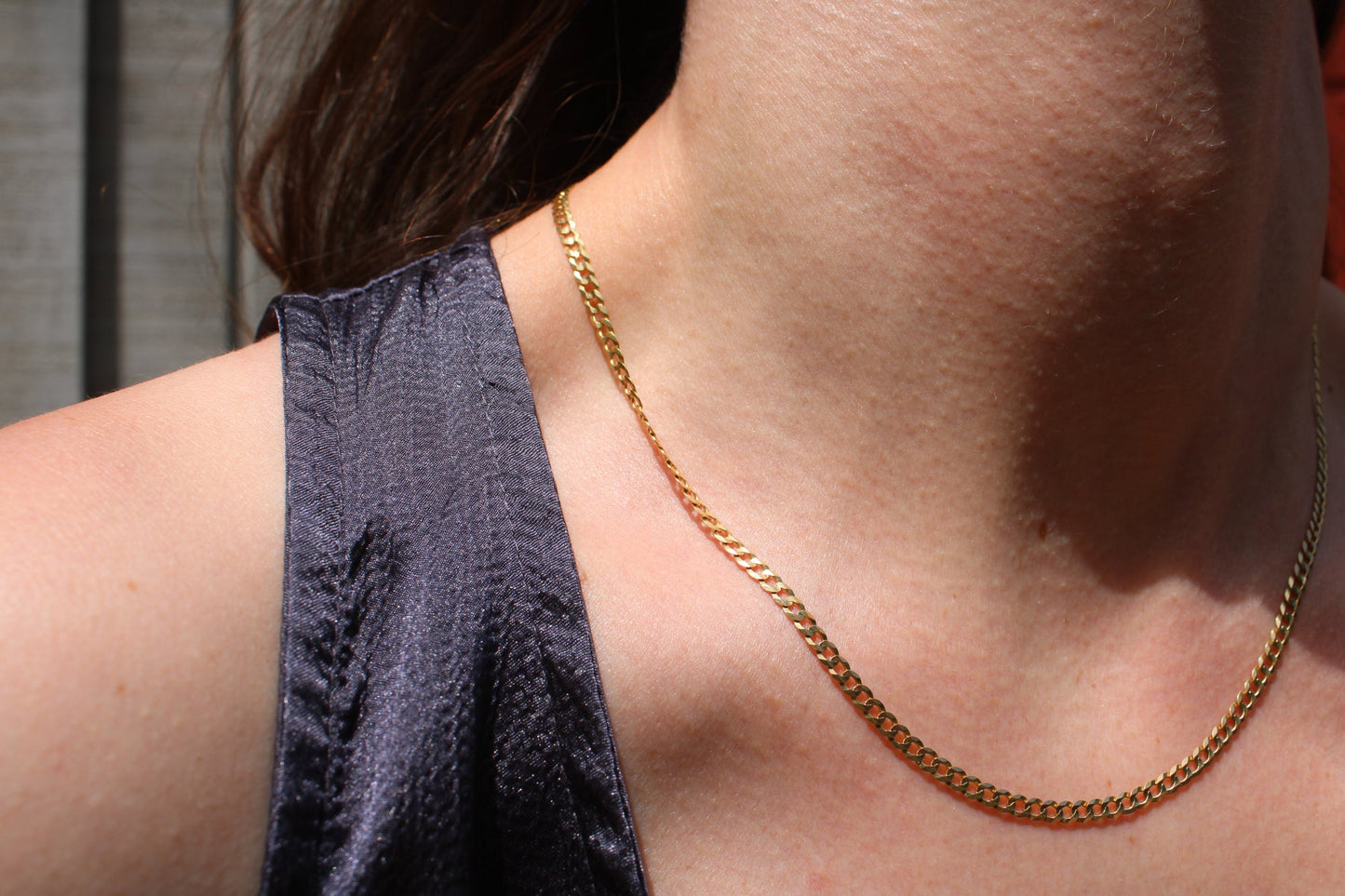 14k Yellow Gold Fancy Curb Link Cuban Chain