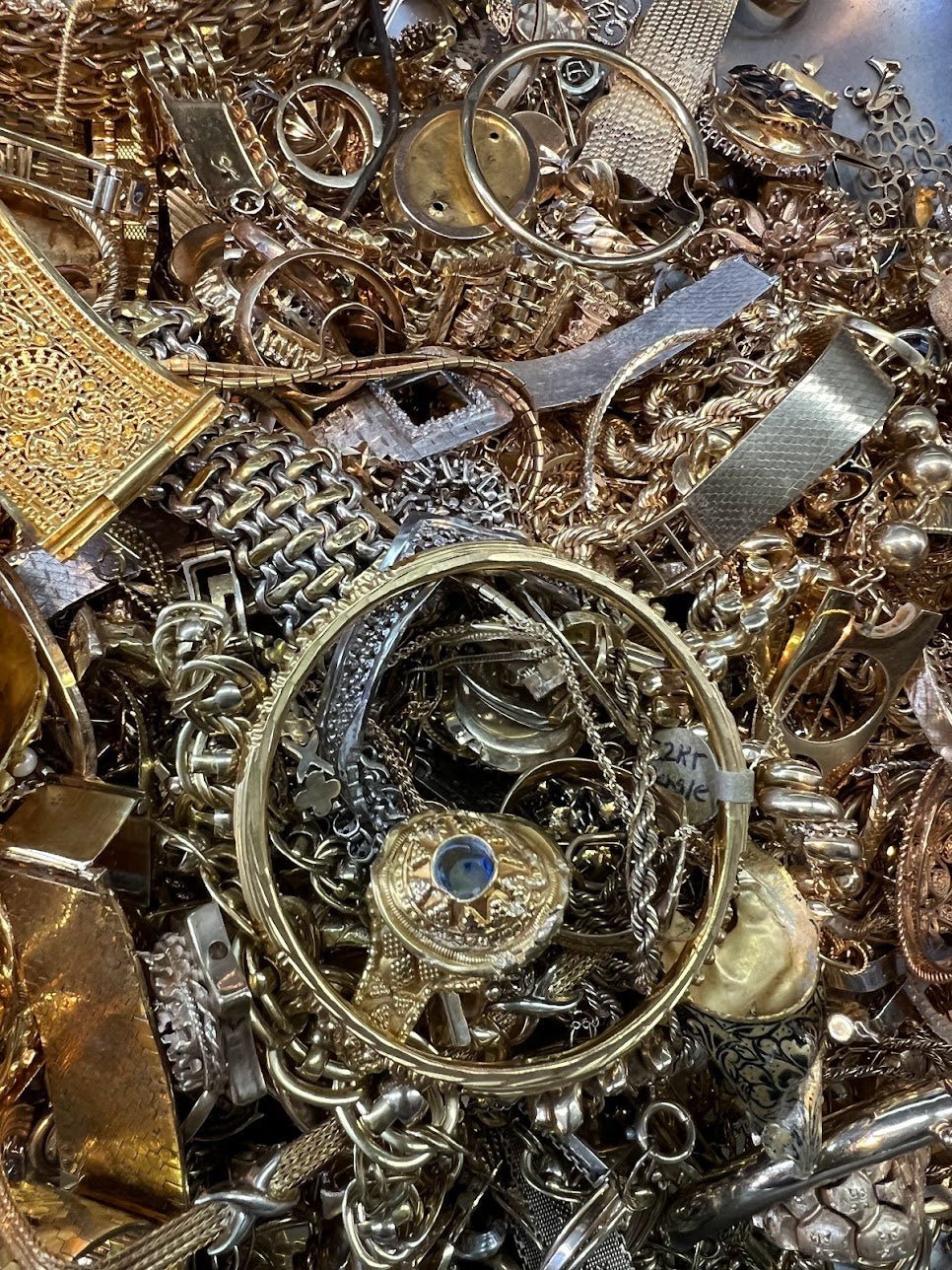 Vintage Gold Hoops | Duet Mixed Two Tone Summer Hoops