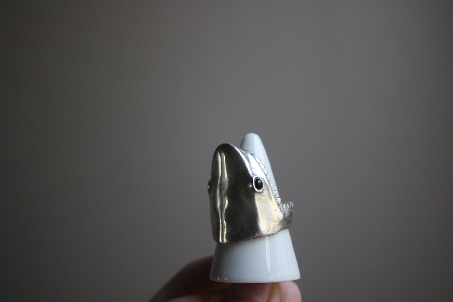 Handcarved Shark Ring for Men