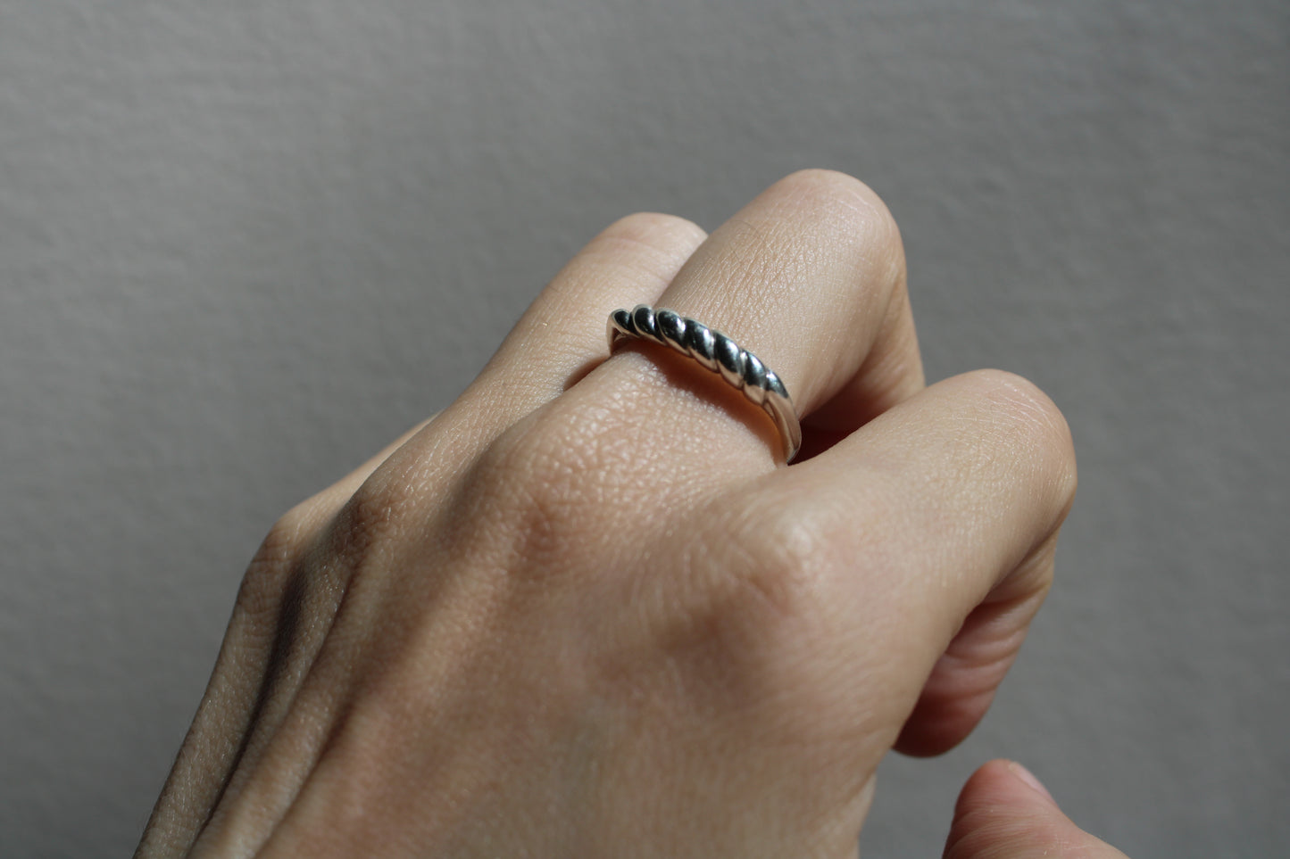 Everyday Solid Sterling Silver Croissant Stacking Ring