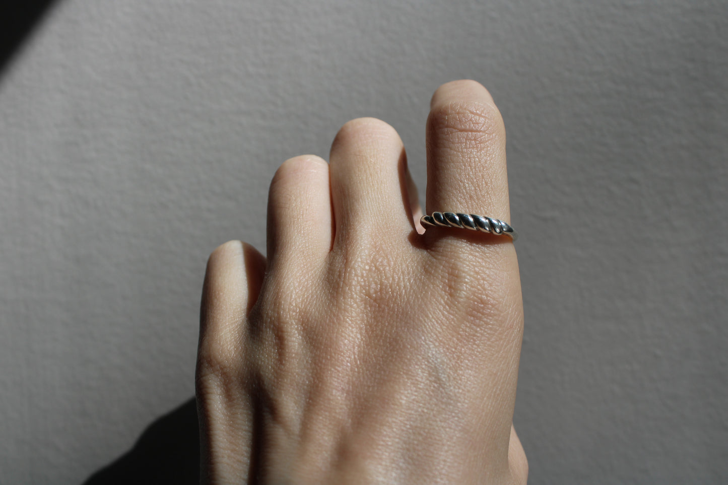Everyday Solid Sterling Silver Croissant Stacking Ring
