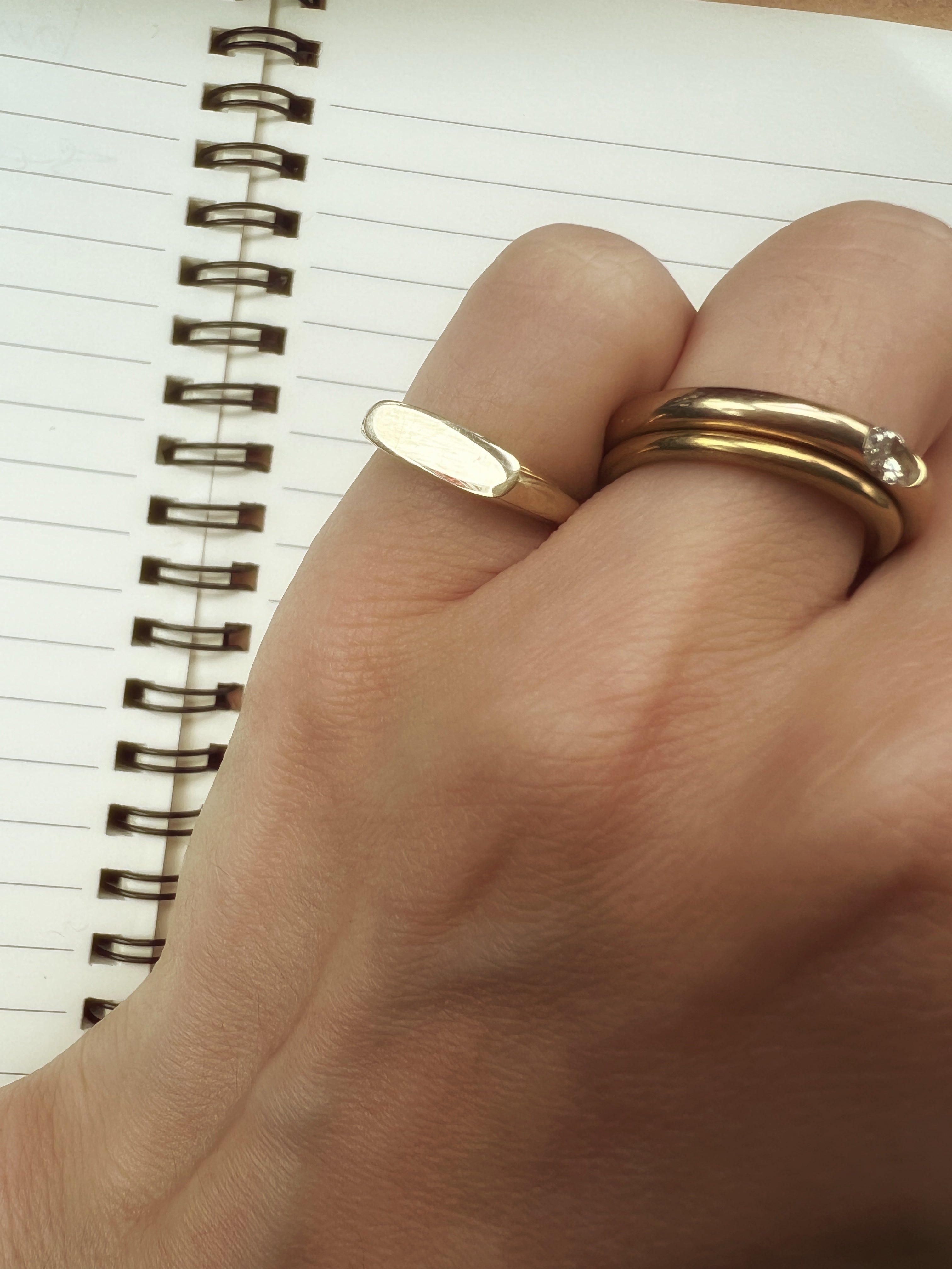 Flat Bar Solid Gold Pinky Ring dunia simunovic jewelry