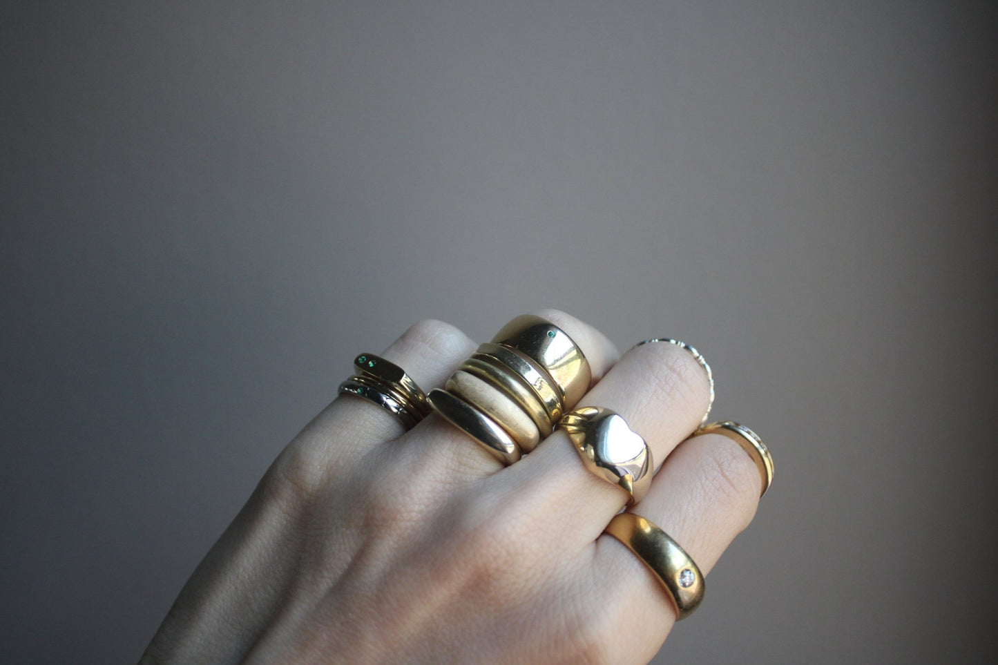 Solid Gold Heart Signet Ring