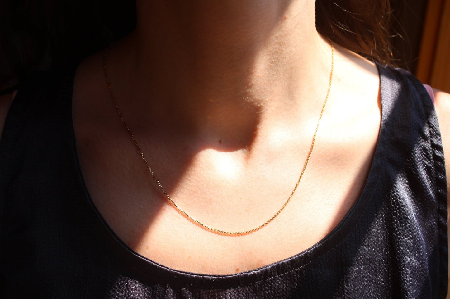 Solid 14k Yellow Gold Vintage Mini Biker Chain