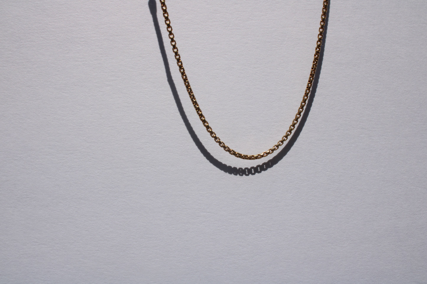 1.8mm Solid Gold Rounded Slinky Box Chain Necklace