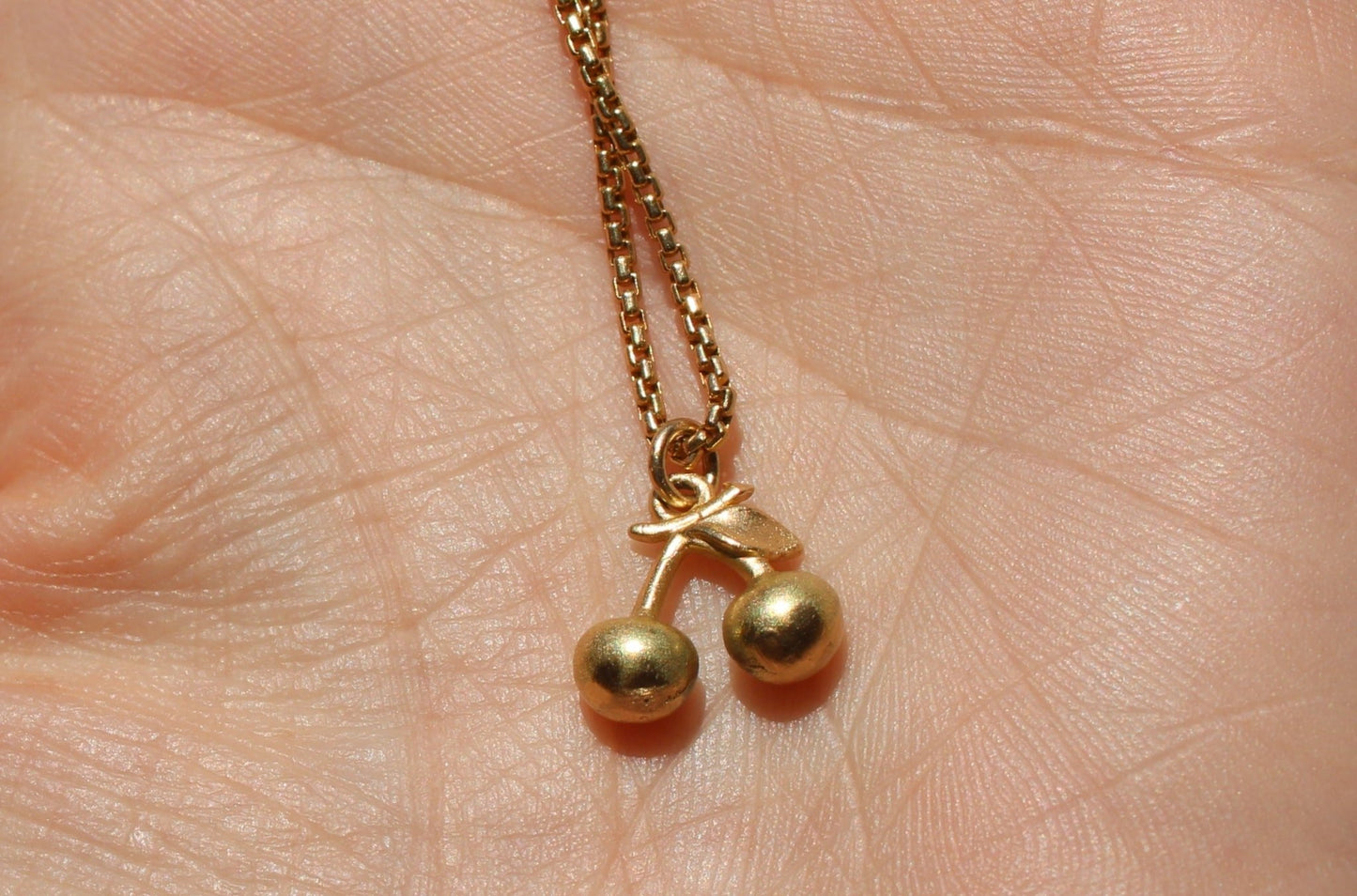 Solid Gold Cherry Charm