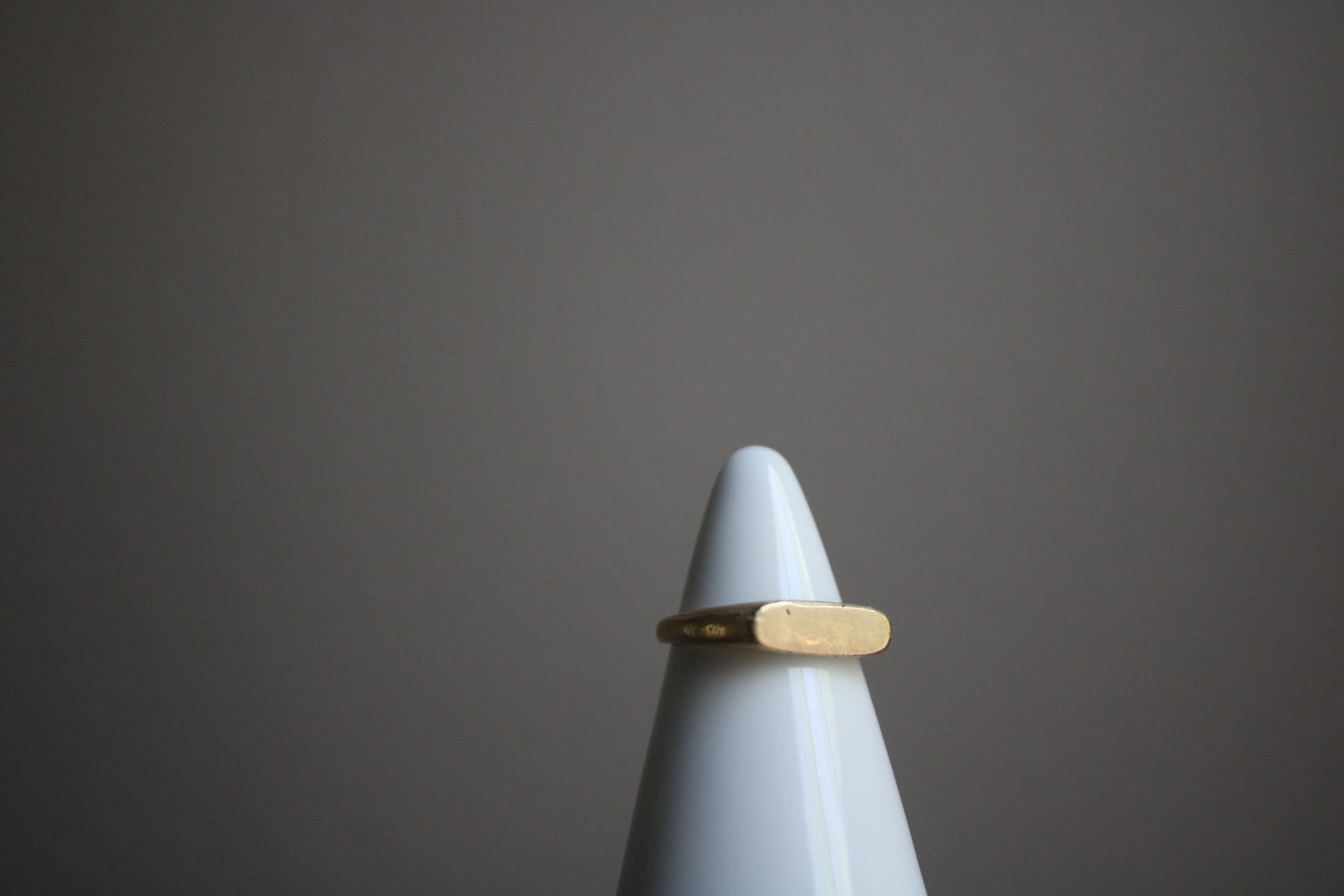 Flat Bar Solid Gold Pinky Ring (matte finish)