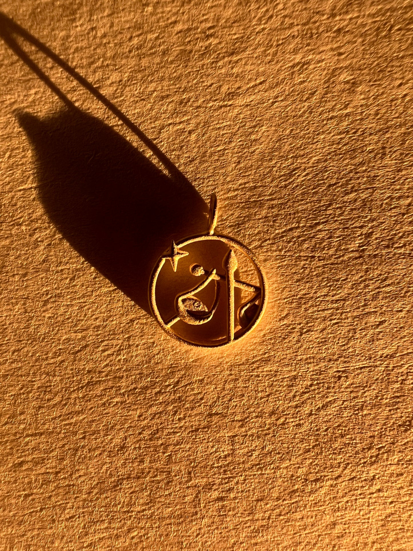 Solid Gold Libra Zodiac Charm Pendant (satin finish)