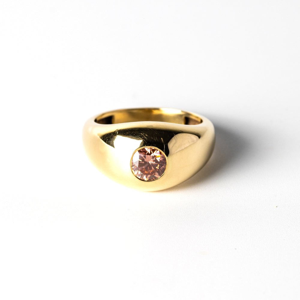 Classic Pink Diamond Heirloom Signet Ring | Classic Solid Gold Signet Ring dunia simunovic jewelry