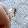 Solid Vintage Gold Half Hoop Bar Band with Channel Set Emeralds | Vintage Emerald Stacker Ring dunia simunovic jewelry