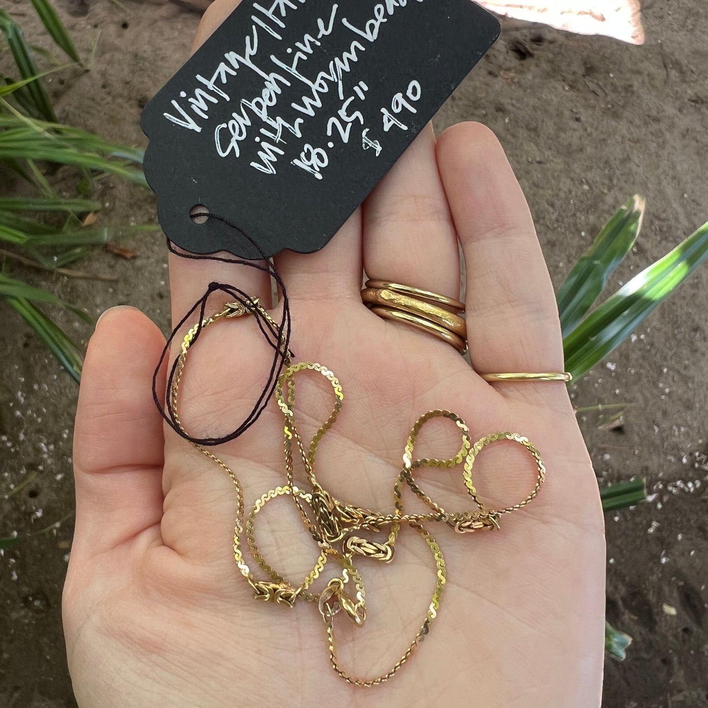 Rare and Unique Vintage Gold Chain with Woven Links dunia simunovic jewelry