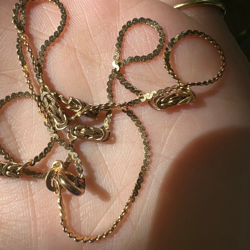 Rare and Unique Vintage Gold Chain with Woven Links dunia simunovic jewelry