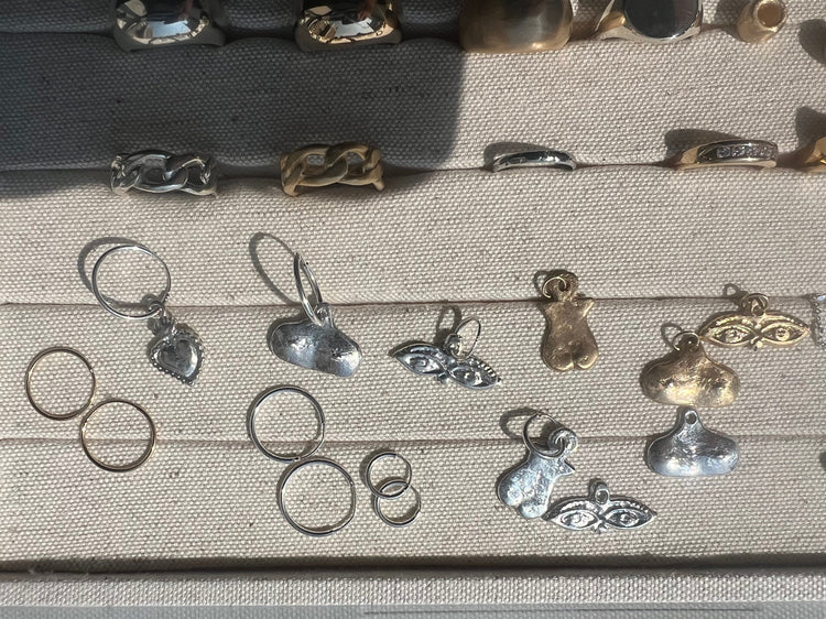 Find the perfect hoop charm to add to your hoops or pair with endless hoops I offer. Available in solid sterling silver to 10k gold.