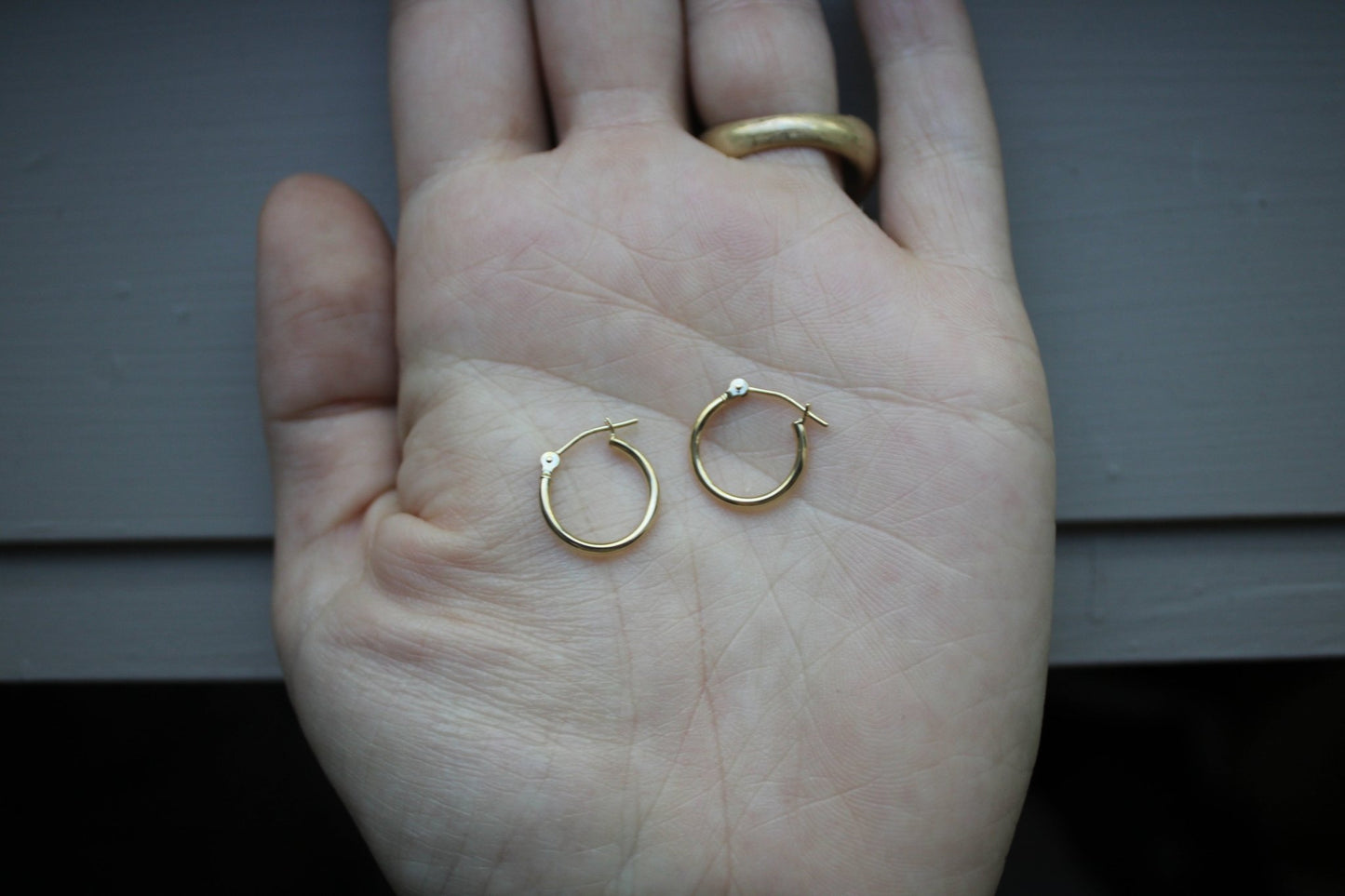 10k Gold 14mm Everyday Gold Huggie Hoops (set)