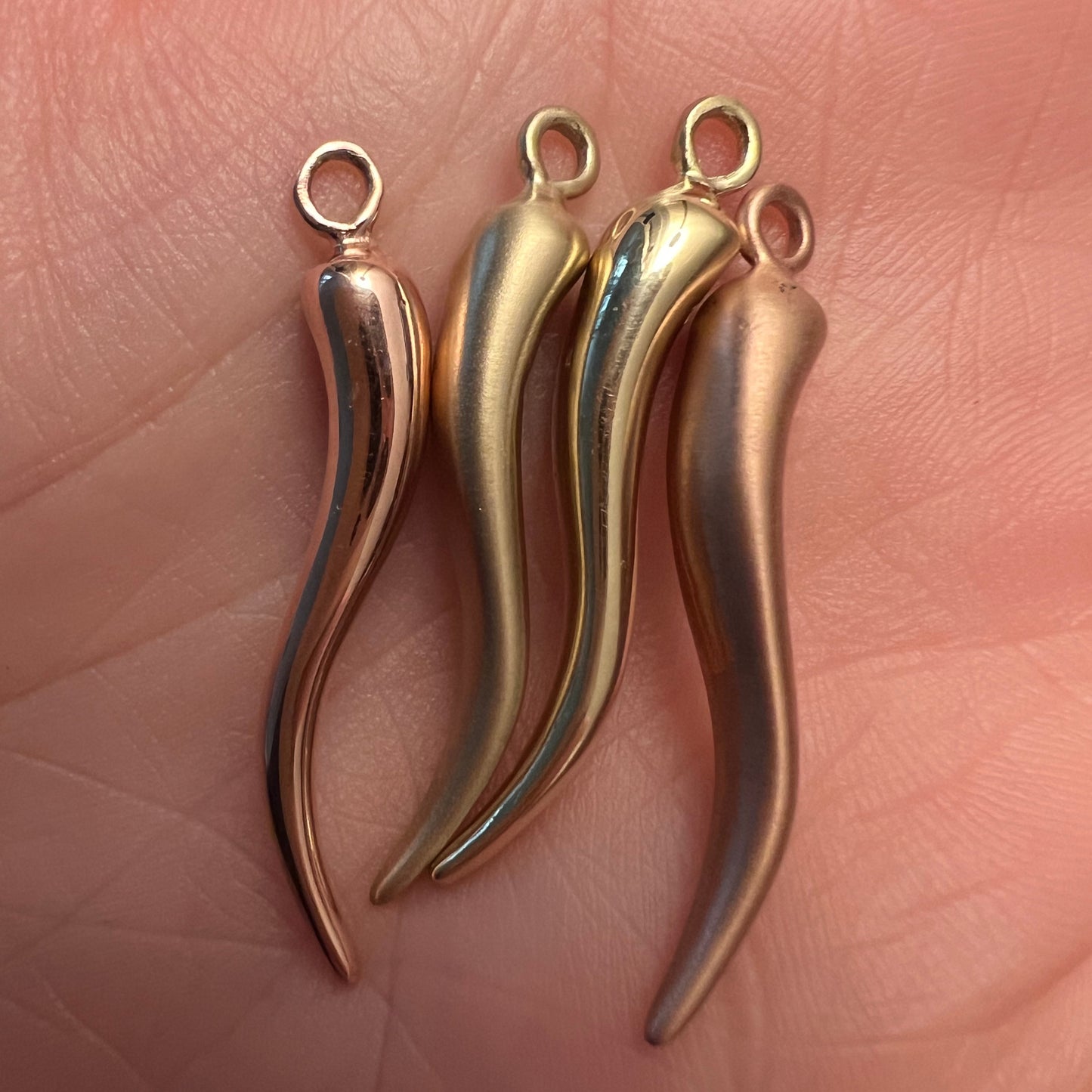 Solid Recycled Gold Cornicello aka Italian Horn Amulet for Protection dunia simunovic jewelry