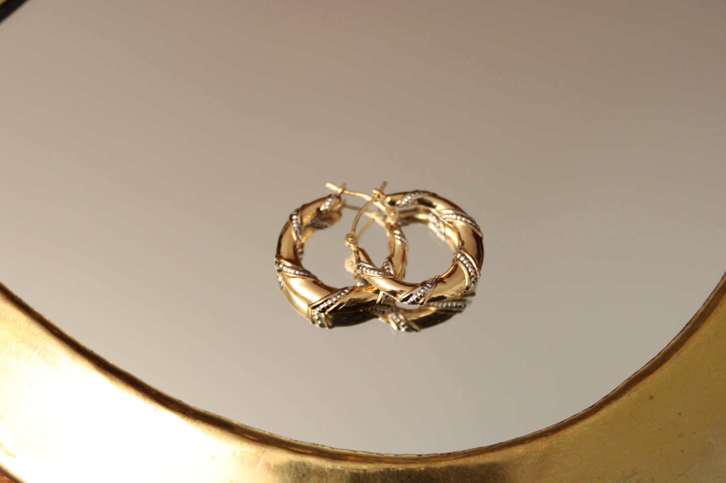 Vintage Gold Hoops | Duet Mixed Two Tone Summer Hoops