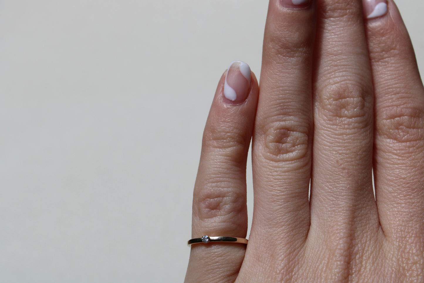 Pinky Ring with Diamond Bezel Set into Solid Yellow Gold