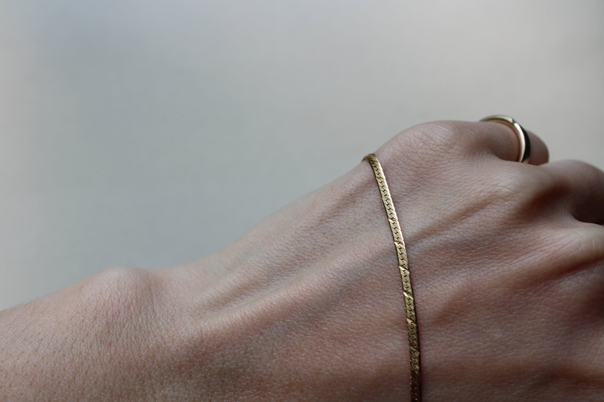 Vintage Yellow Gold Herringbone Necklace dunia simunovic jewelry