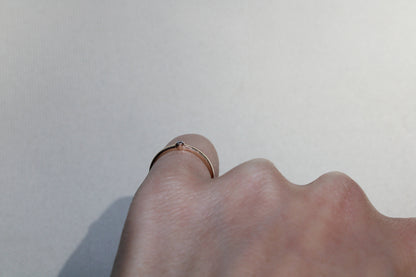 Pinky Ring with Diamond Bezel Set into Solid Yellow Gold