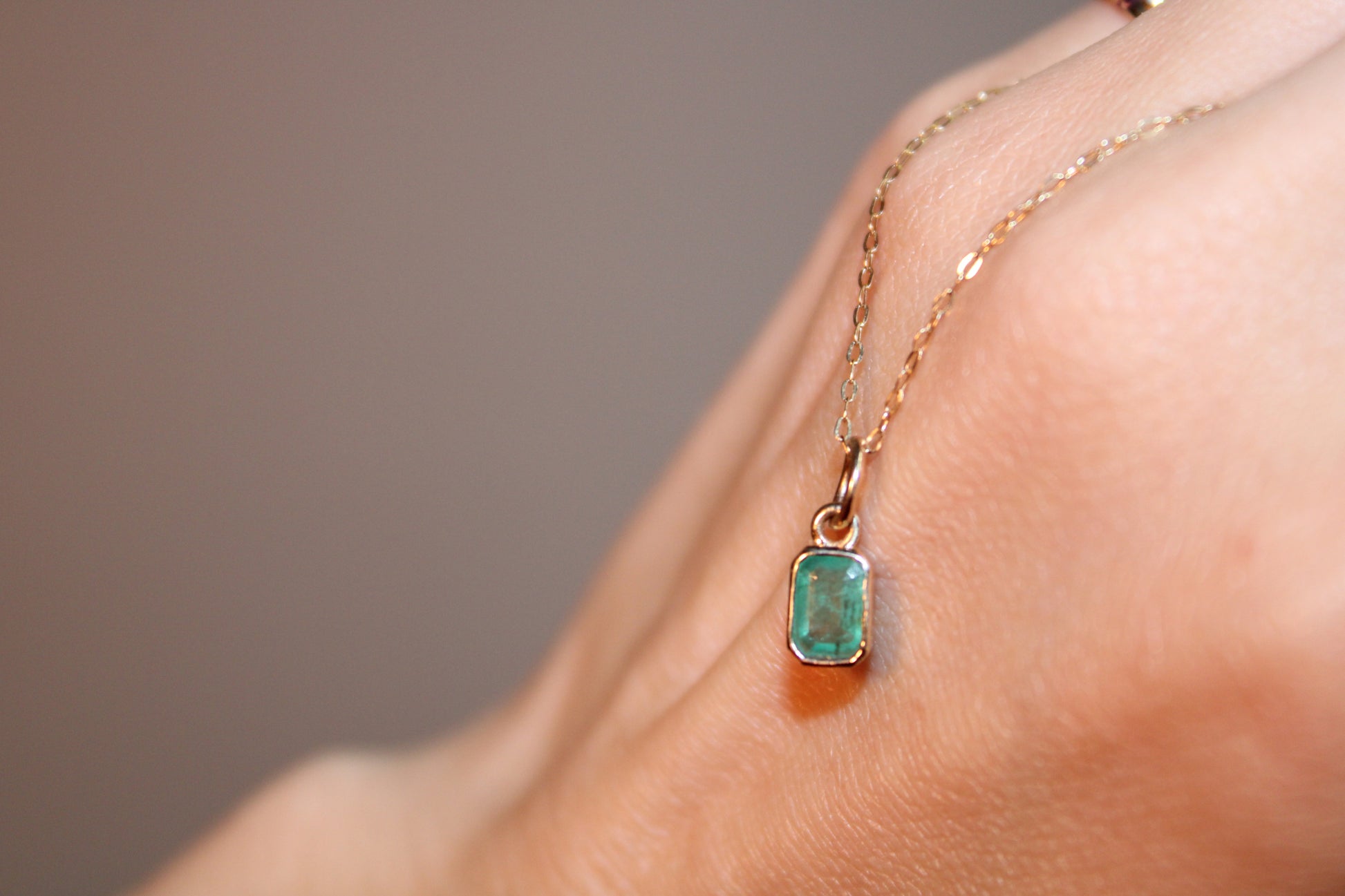 Handset Natural Emerald Pendant dunia simunovic jewelry