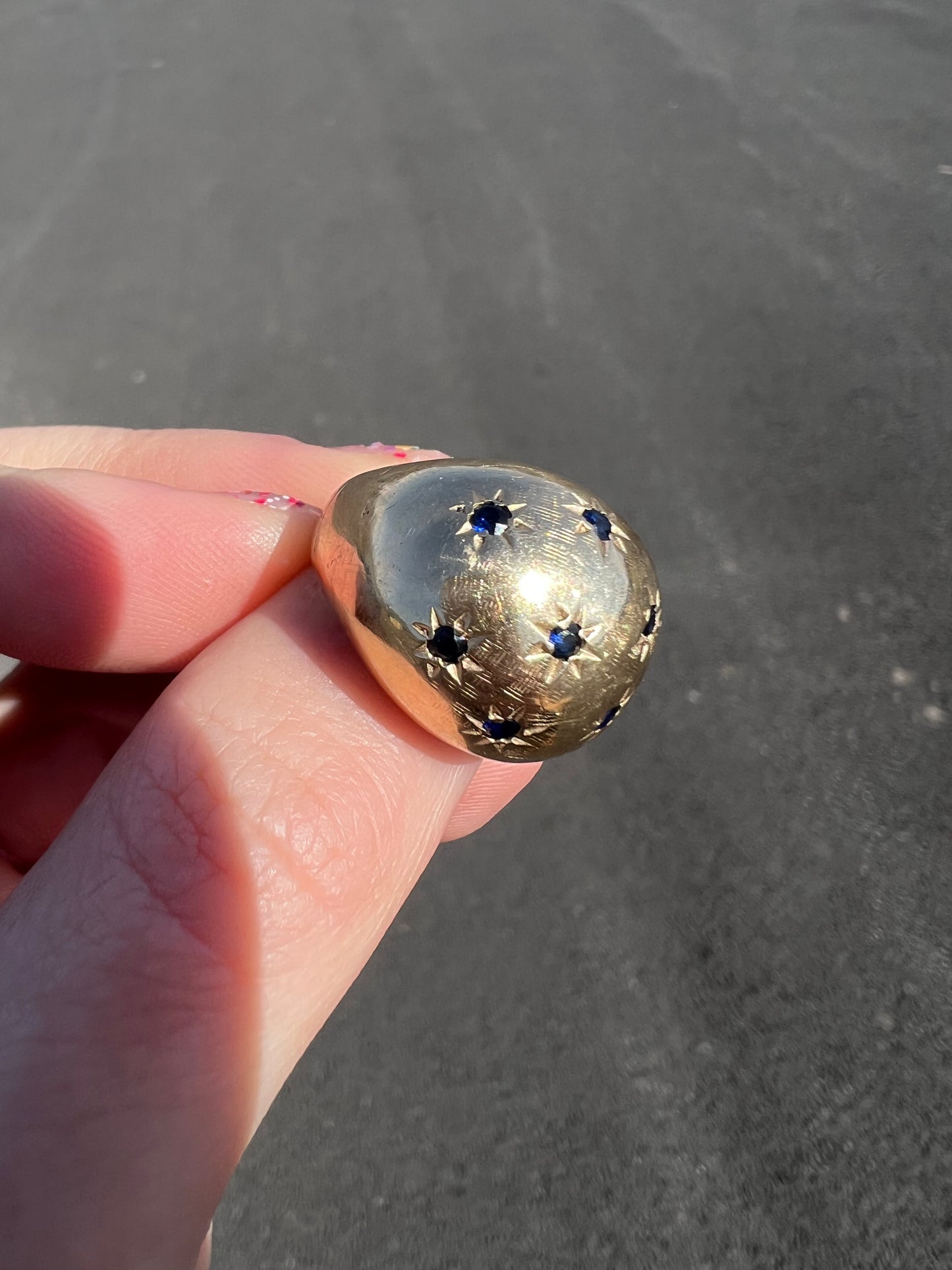 Vintage gold dome ring hotsell
