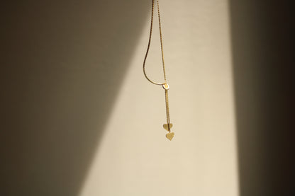 Vintage Solid 14k Yellow Gold Serpentine Chain with Hearts Pendant dunia simunovic jewelry