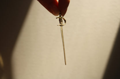 Vintage Solid 14k Yellow Gold Sword Charm Pendant dunia simunovic jewelry