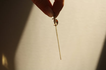 Vintage Solid 14k Yellow Gold Sword Charm Pendant dunia simunovic jewelry