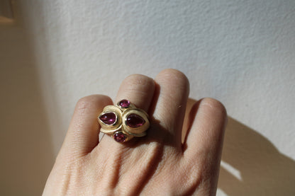 Brazilian Pink Tourmaline Heirloom Recycled Gold Cocktail Ring