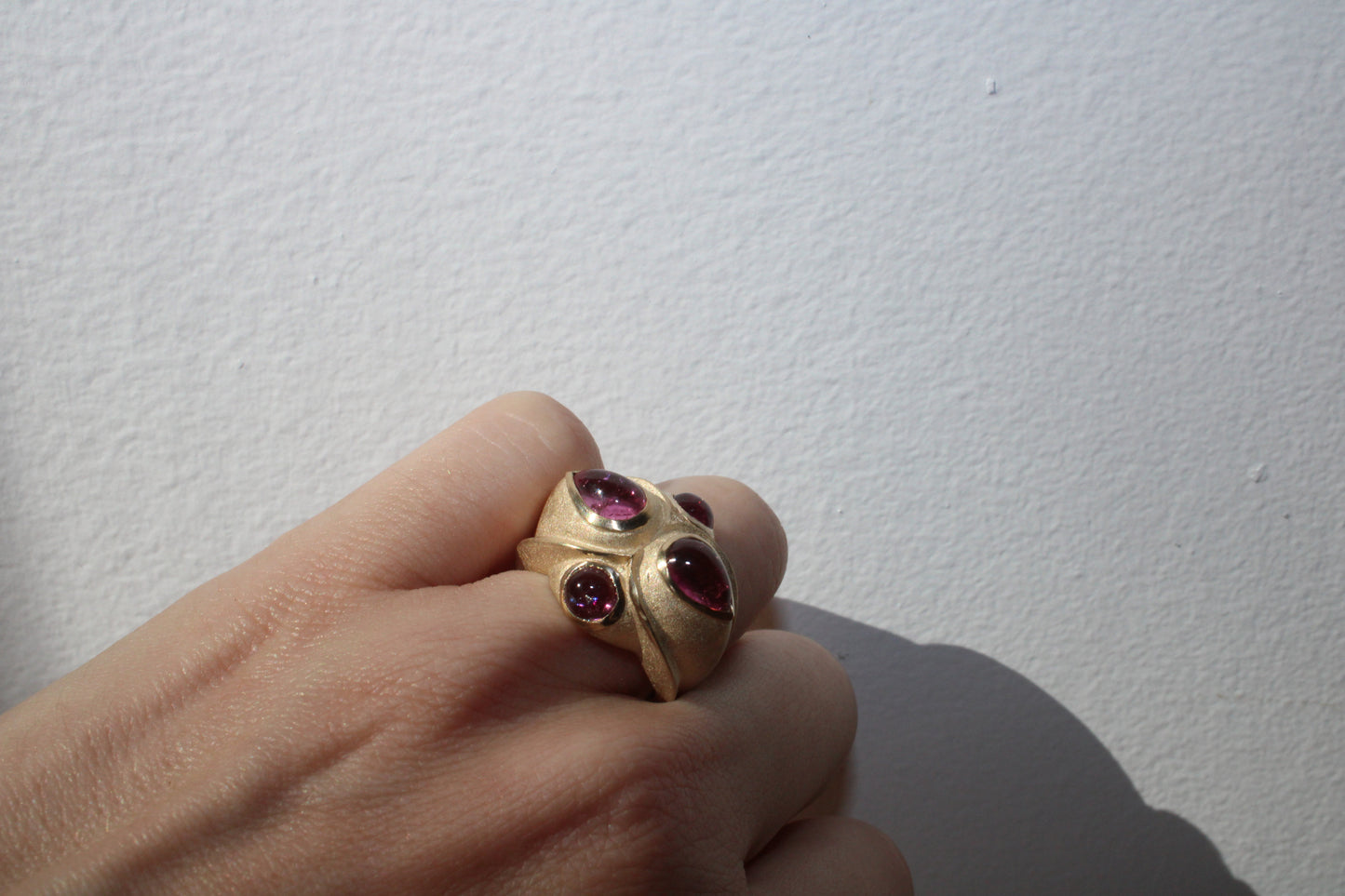 Brazilian Pink Tourmaline Heirloom Recycled Gold Cocktail Ring