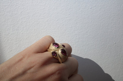 Brazilian Pink Tourmaline Heirloom Recycled Gold Cocktail Ring