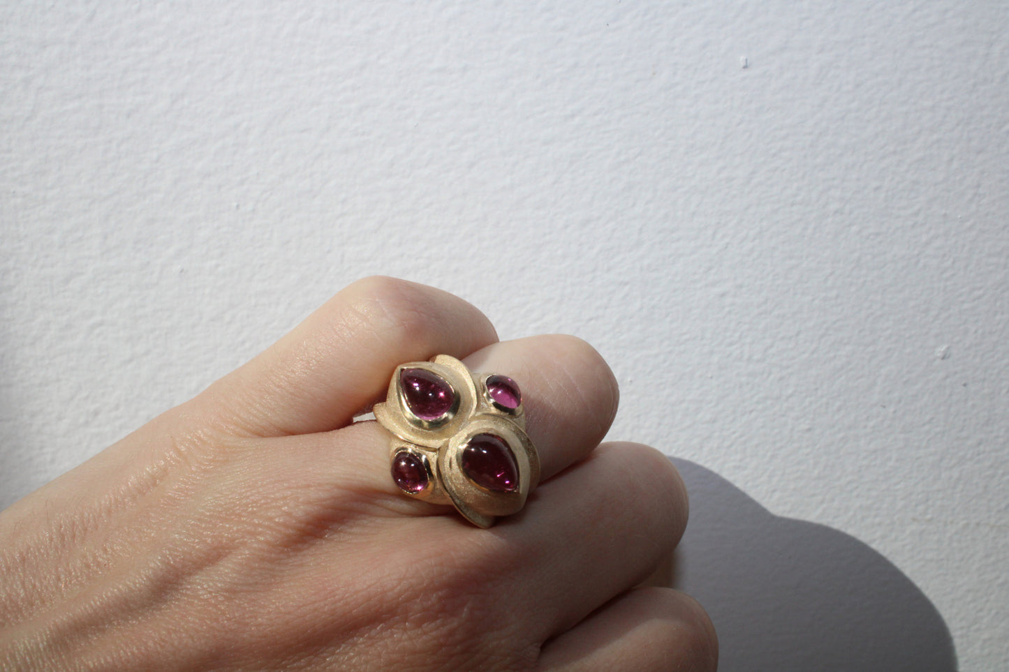 Brazilian Pink Tourmaline Heirloom Recycled Gold Cocktail Ring