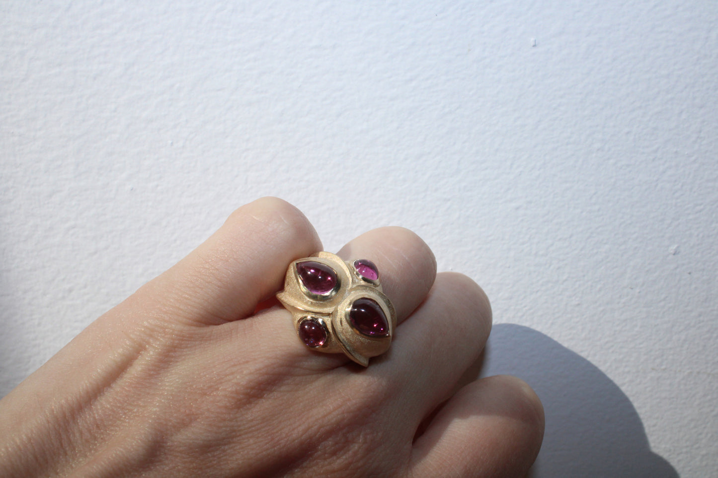 Brazilian Pink Tourmaline Heirloom Recycled Gold Cocktail Ring