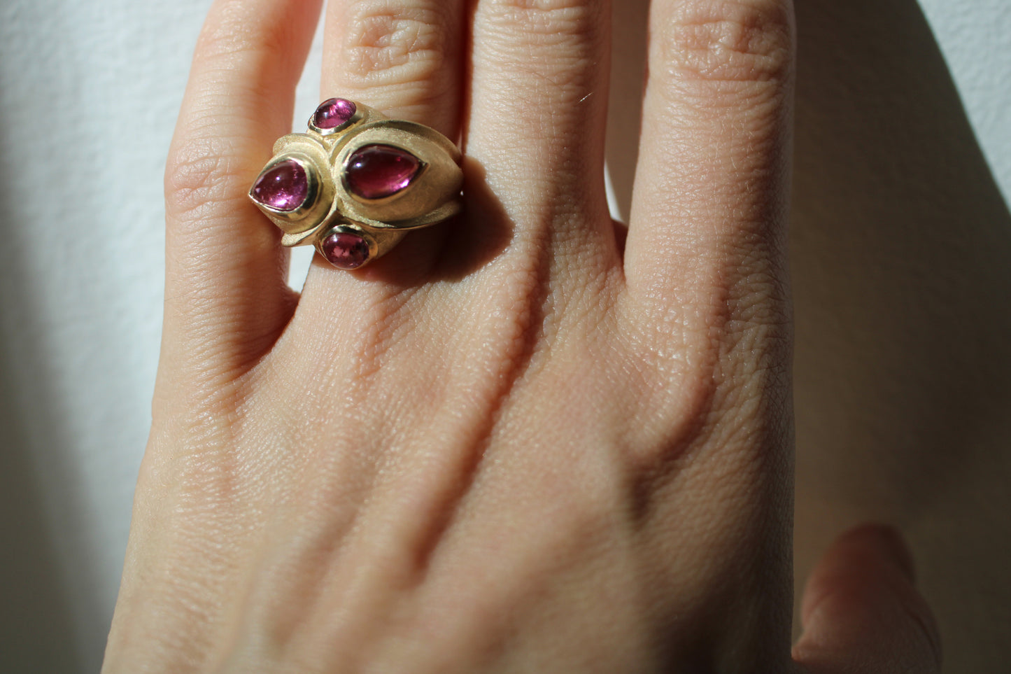 Brazilian Pink Tourmaline Heirloom Recycled Gold Cocktail Ring