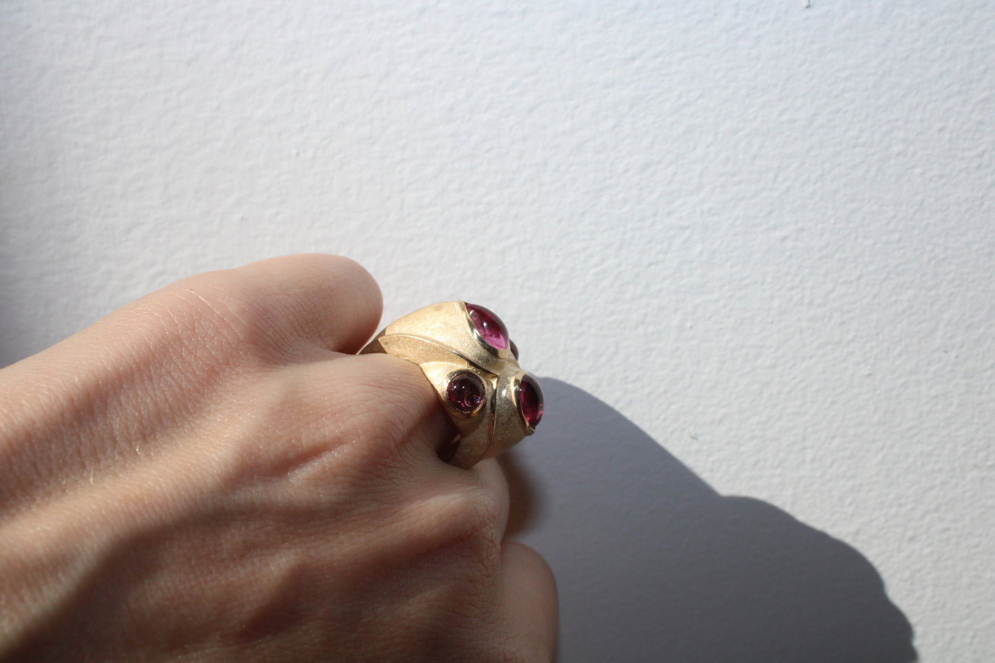 Brazilian Pink Tourmaline Heirloom Recycled Gold Cocktail Ring