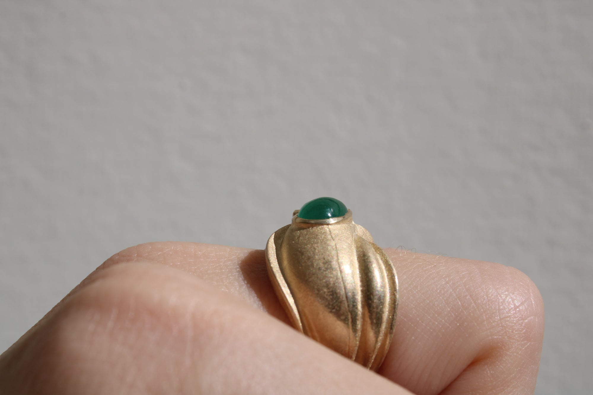 Toi et Moi Colombian Cabochon Emerald Heirloom Cocktail Ring