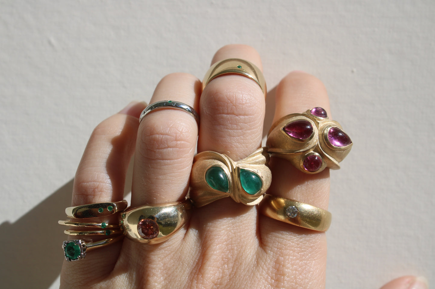 Brazilian Pink Tourmaline Heirloom Recycled Gold Cocktail Ring