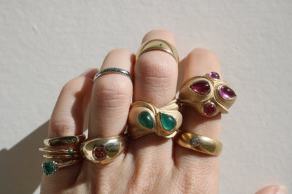 Brazilian Pink Tourmaline Heirloom Recycled Gold Cocktail Ring