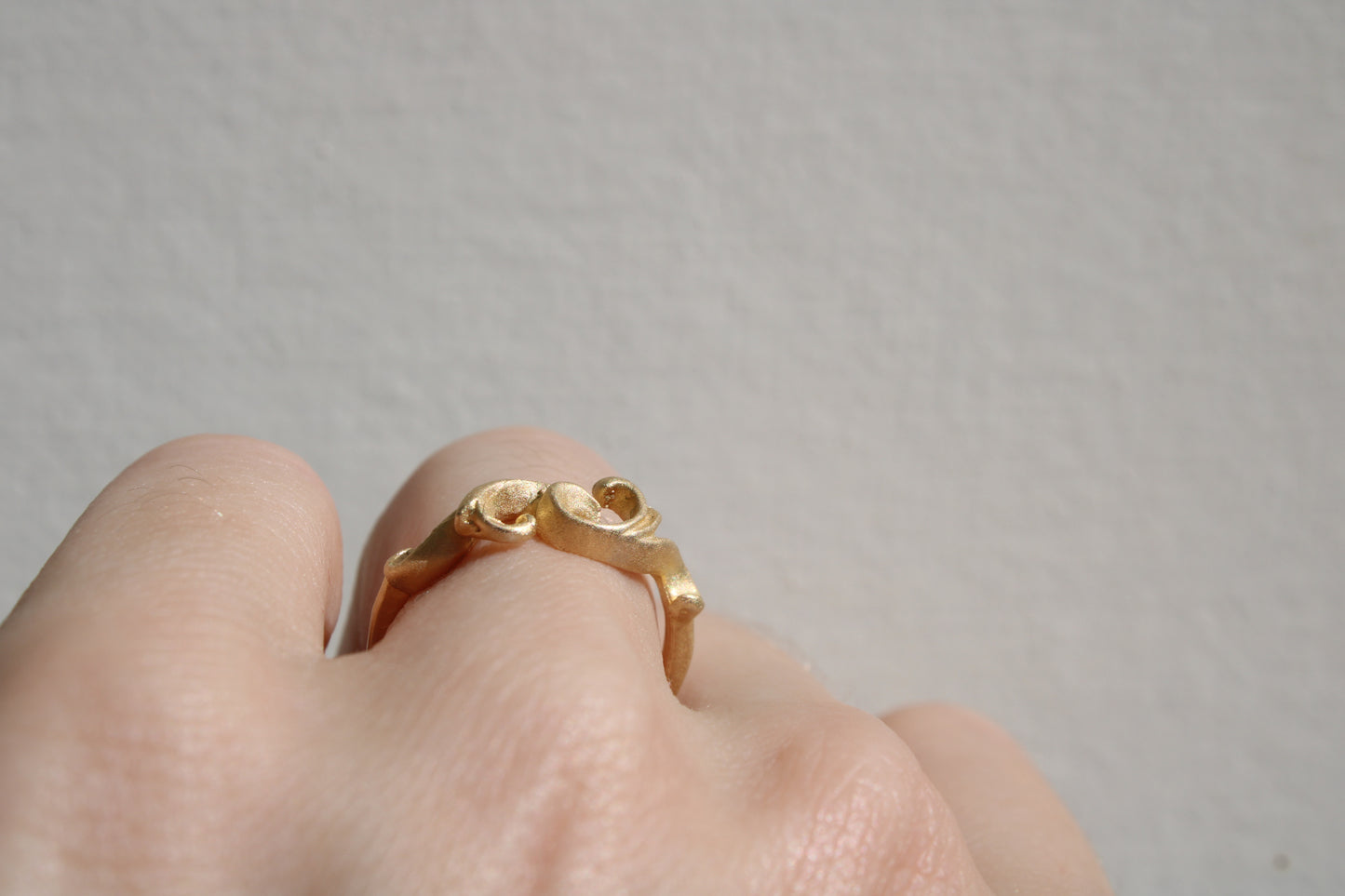 Matte Solid Gold Lace Ring
