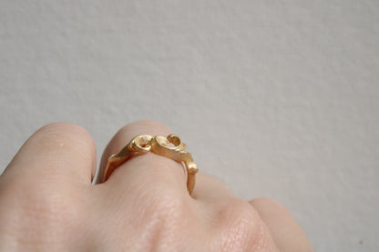 Matte Solid Gold Lace Ring
